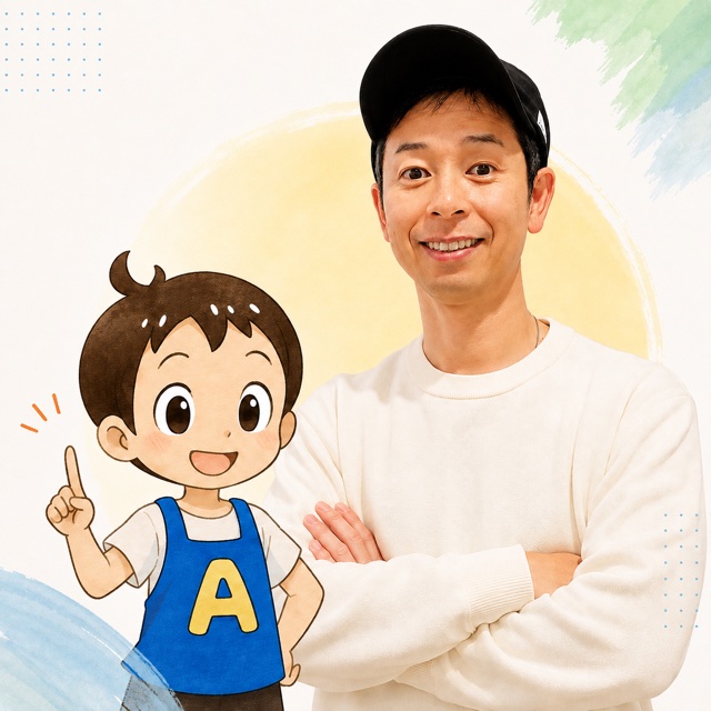 いっとん（糸永寛道）とキャラクターの保育士A