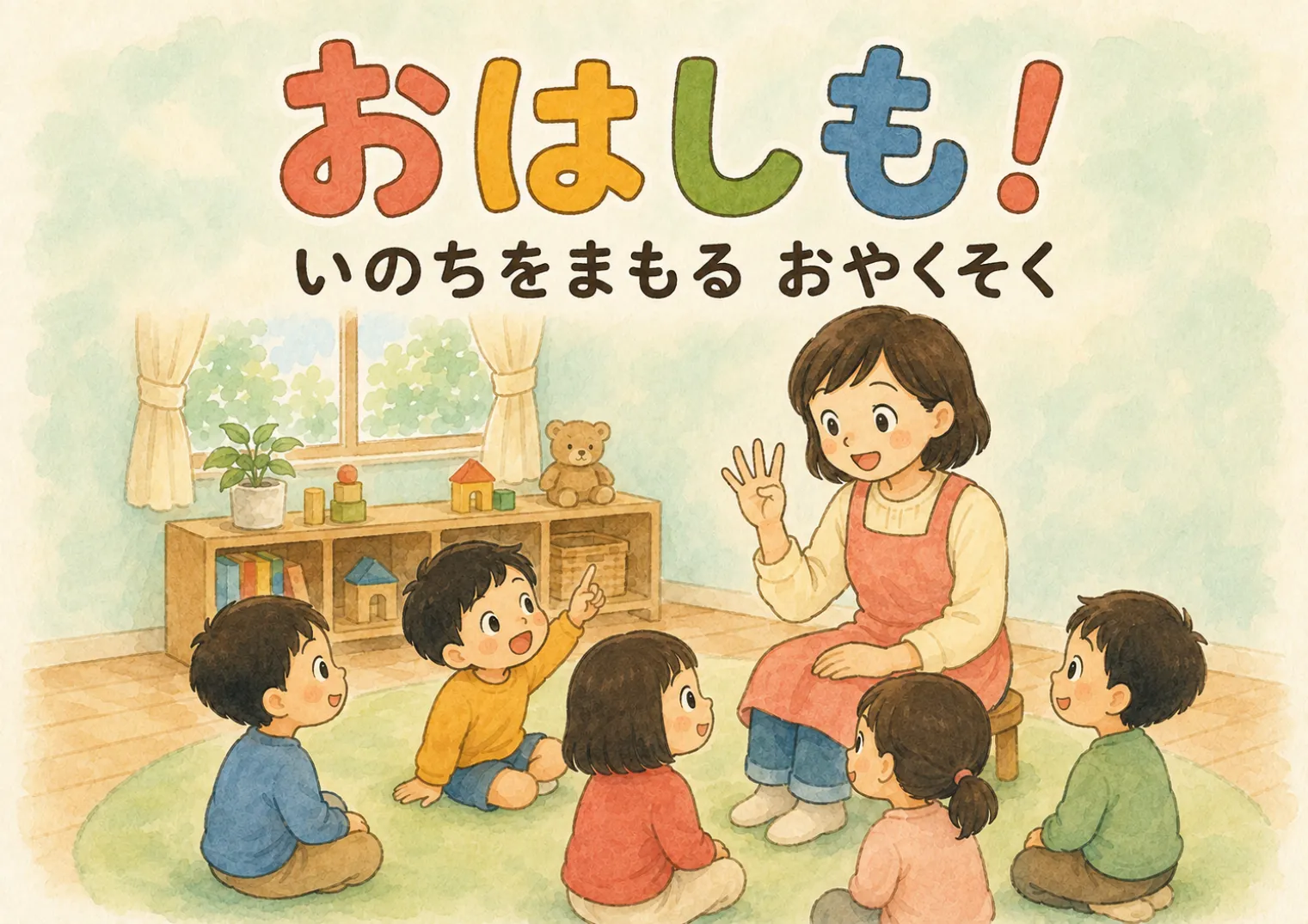 紙芝居「おはしも！ いのちをまもる おやくそく」の表紙